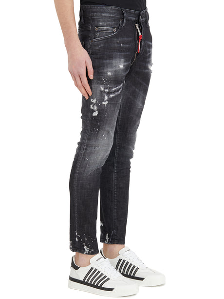 黑色SS24系列男装牛仔滑板裤