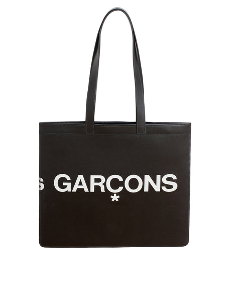 COMME DES GARÇONS WALLET Stylish Black Leather Tote Handbag for Men | CARRYOVER Collection