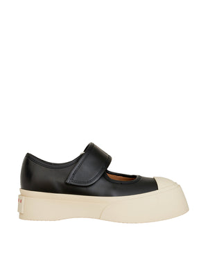 MARNI Black Leather Mary Jane Sneakers for Women