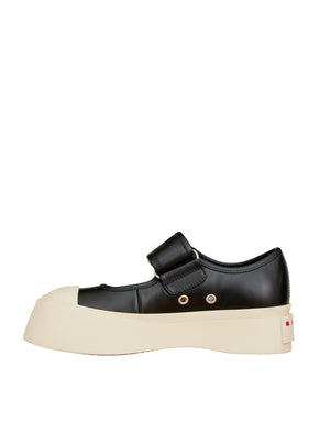MARNI Black Leather Mary Jane Sneakers for Women