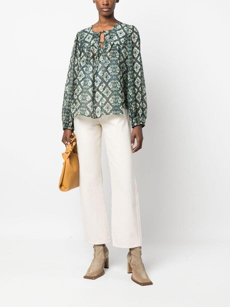 ISABEL MARANT Blue Silk Blouse for Women - SS23 Collection