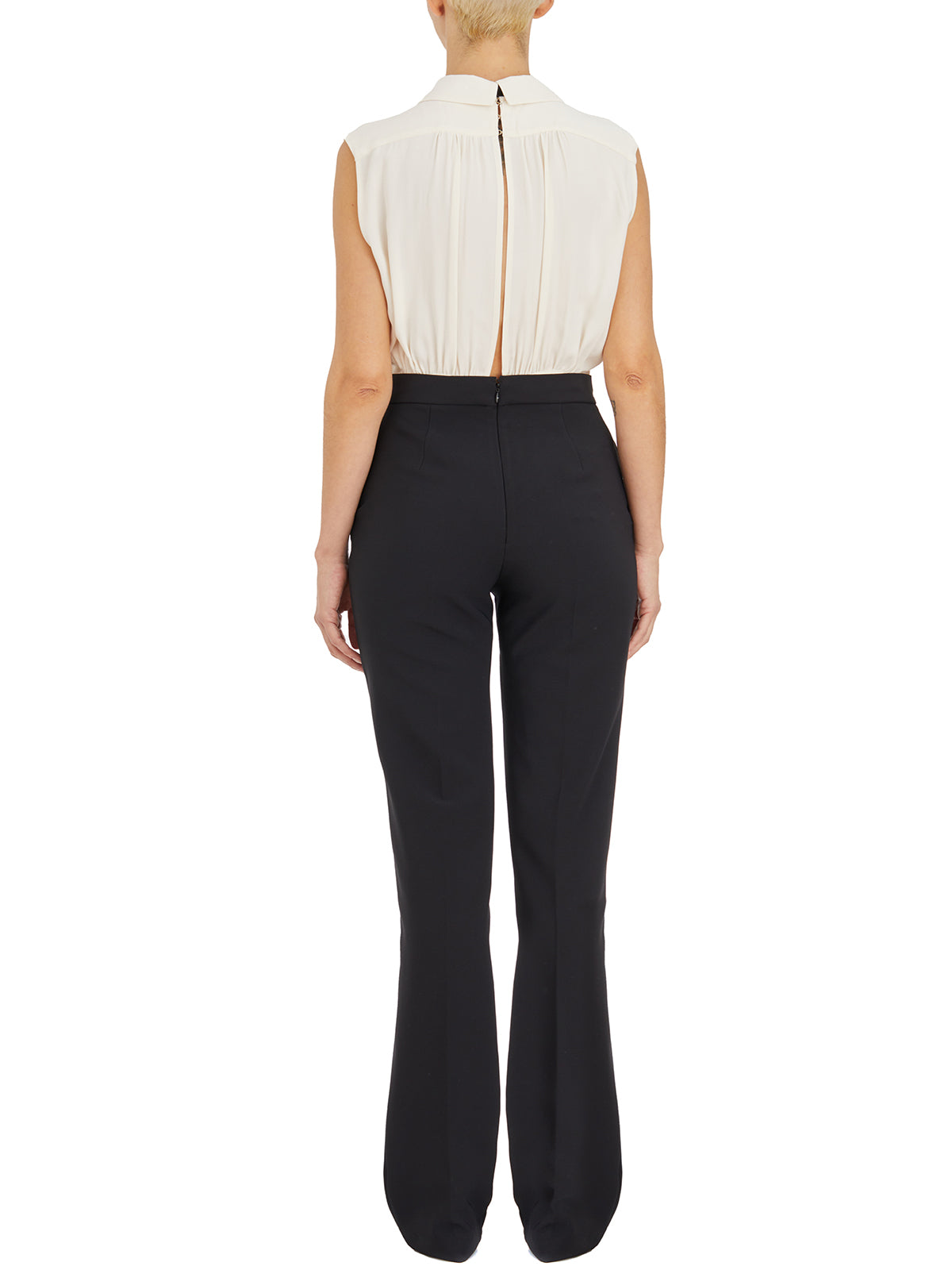 Elegant and Chic Jumpsuit - Black and White