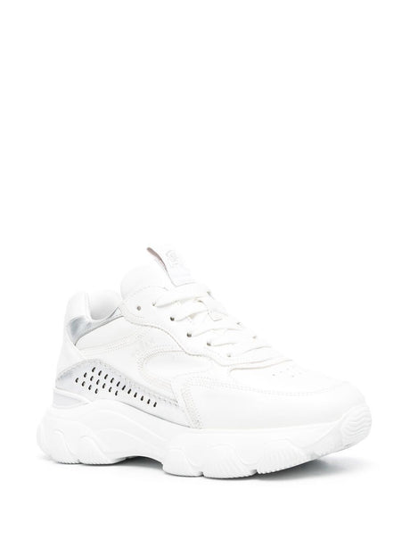 HOGAN HyperActive White Calf Leather Sneakers for Women