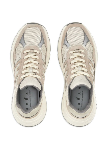 HOGAN Chic Beige and Grey Leather Sneakers