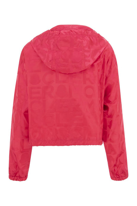 Áo khoác nỉ thêu logo màu hồng FUCHSIA
