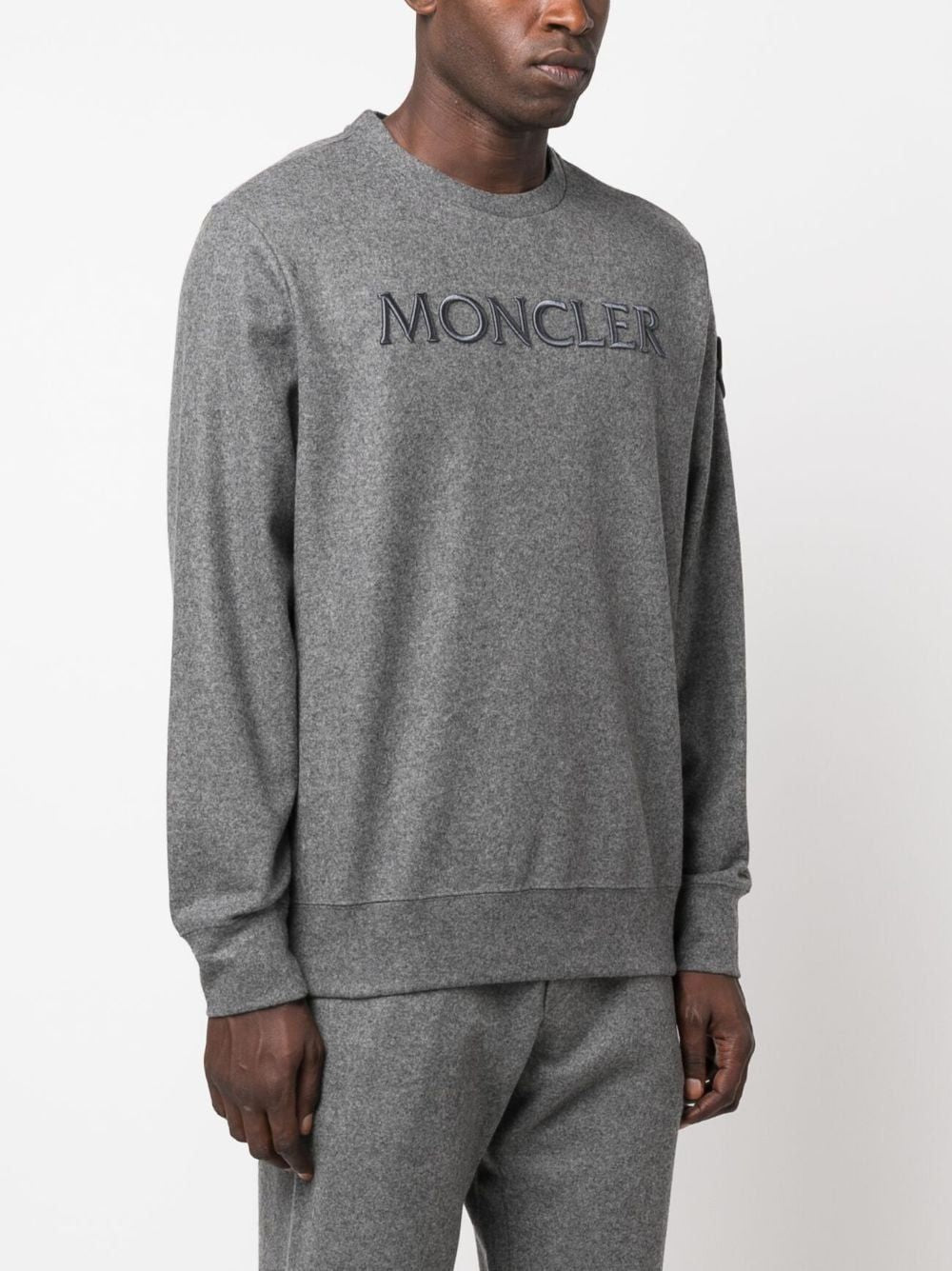 MONCLER Men's FW23 987 Sweatshirt in Base Fabric of 25% Polyamide/Nylon and 75% Virgin Wool