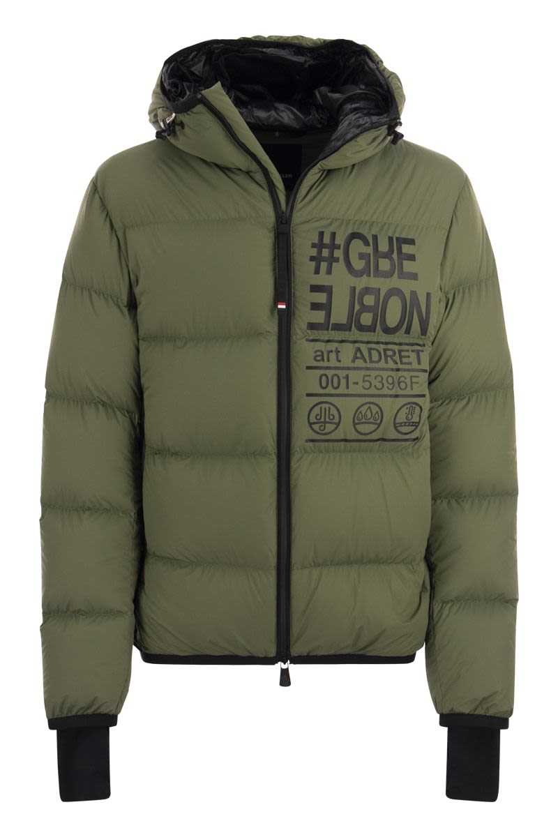Men's Olive Green Short Down Jacket with Adjustable Hood