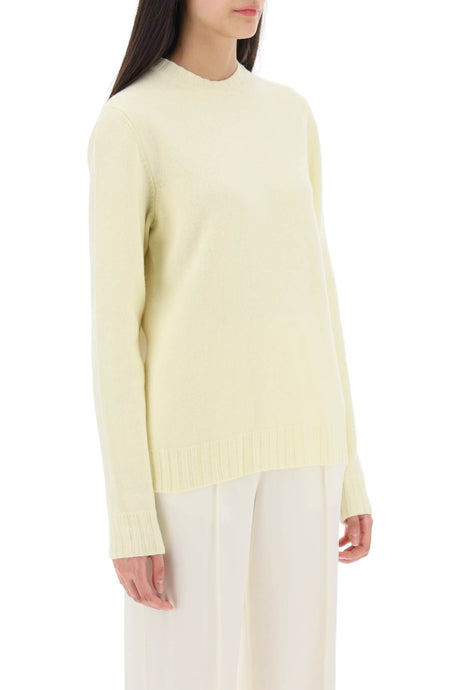 Yellow Crew-Neck Wool Sweater for Women - FW23