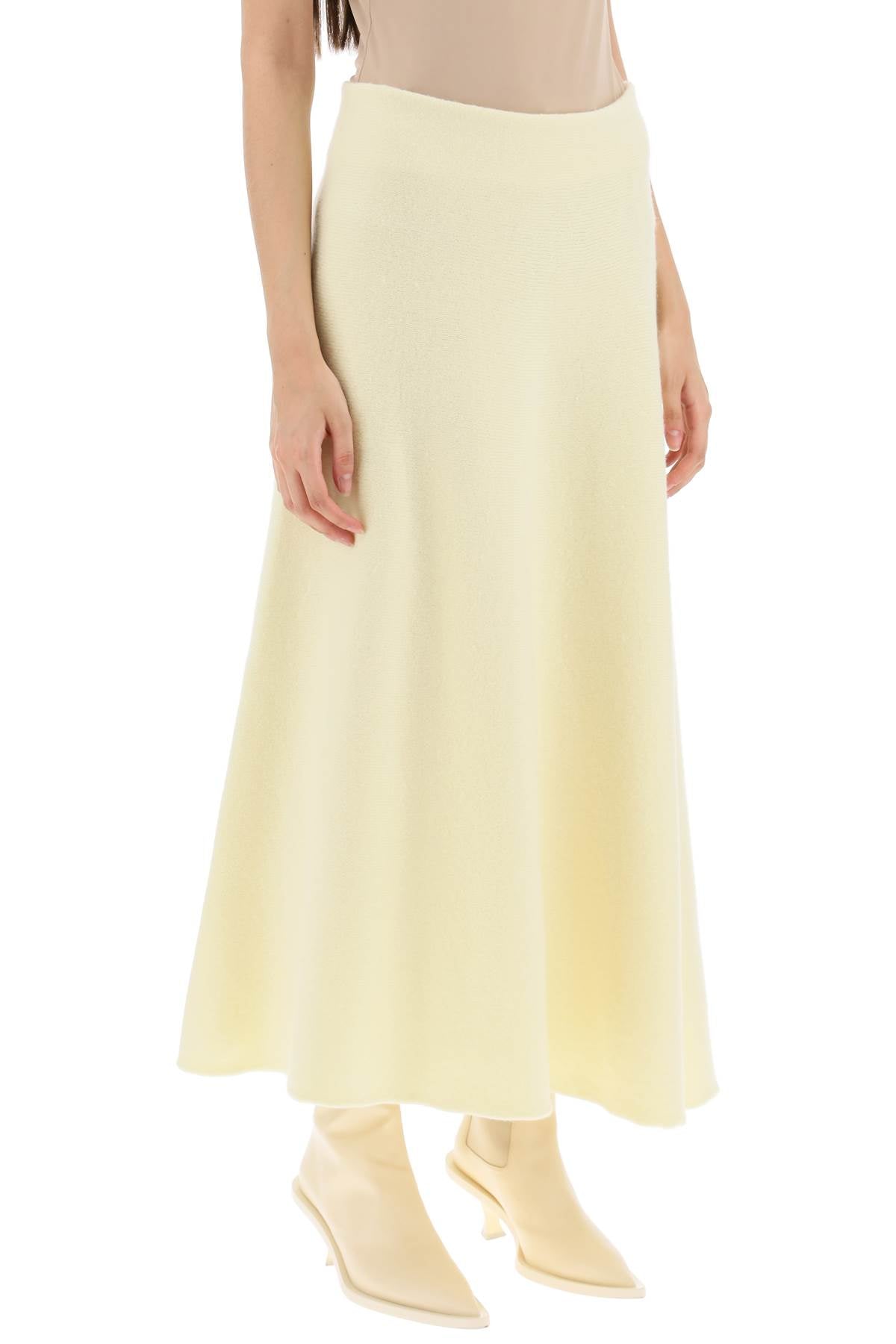 Yellow Asymmetric Midi Skirt - FW23 Collection