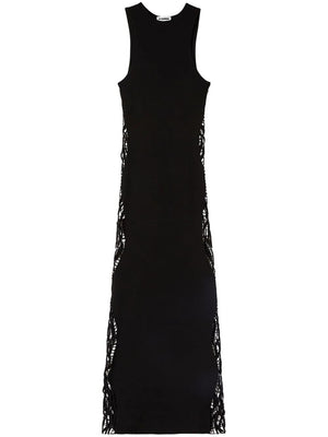 JIL SANDER Black Lace Panel Dress for Women - SS24 Collection