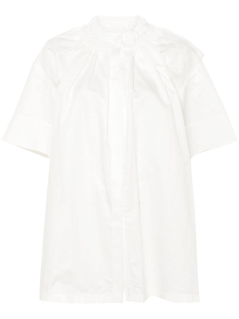 白色褶裥領女士襯衫 - SS24新款