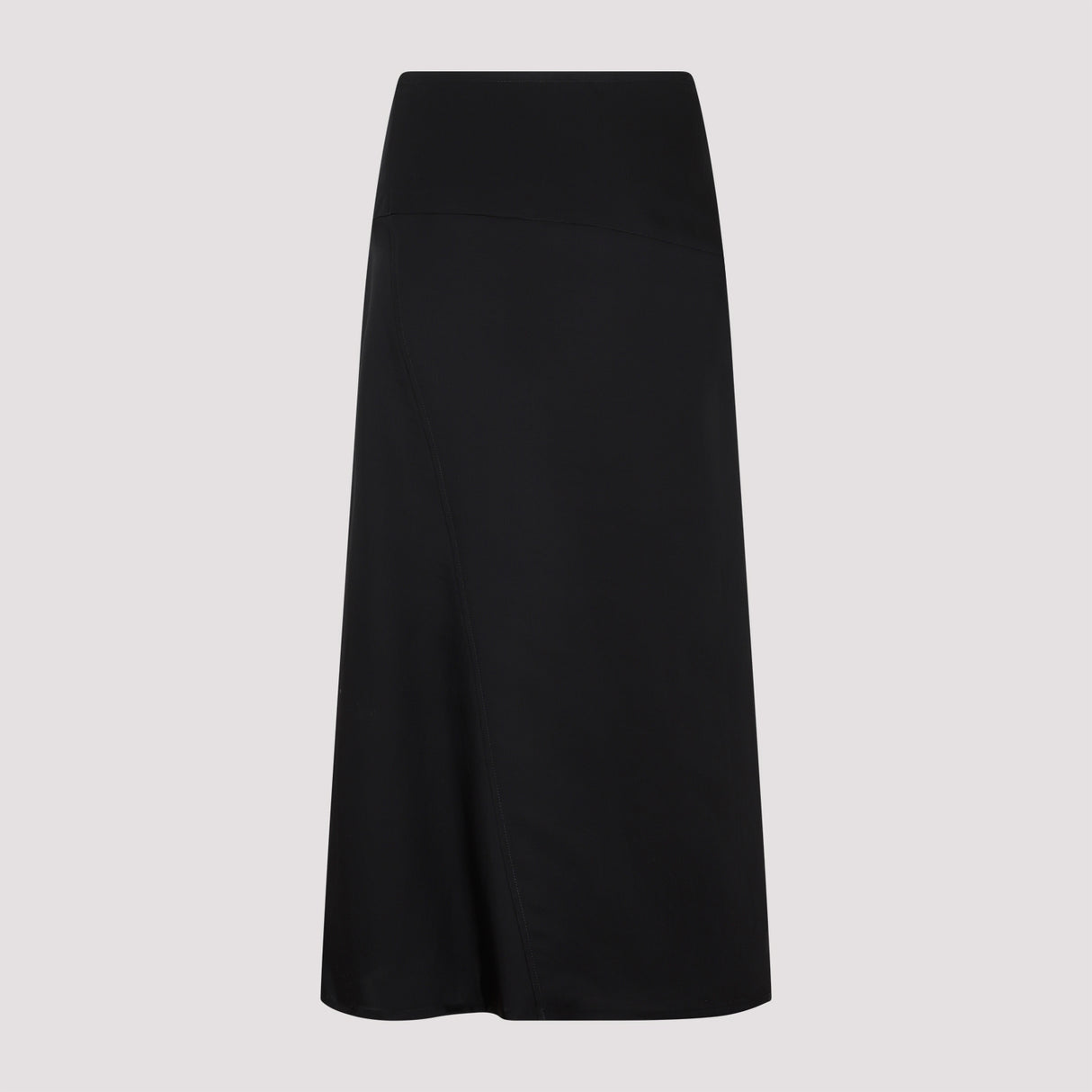 Asymmetric Zip Midi Skirt in Black | Fall/Winter '24