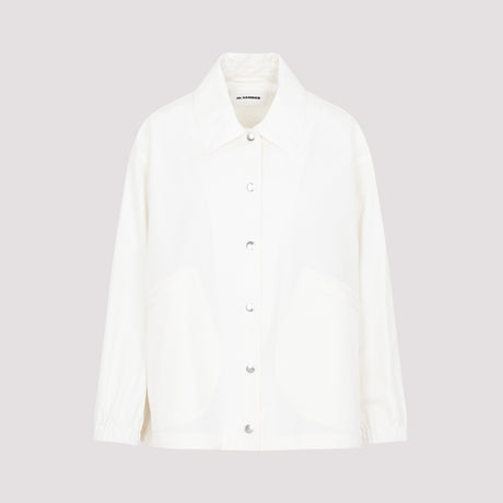 Áo khoác ngắn chống nước với in logo màu trắng