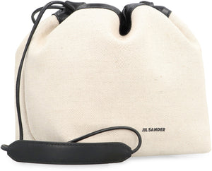 JIL SANDER Natural Canvas and Leather Bucket Handbag for Women in Beige
