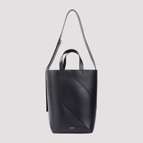 JIL SANDER Black Nappa Leather Tote Handbag for Women - SS24 Collection