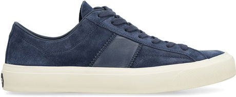 TOM FORD Men's Blue Suede High Top Sneakers - Fall 2024 Collection
