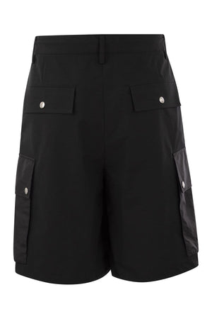 MONCLER Men's Comfort Poplin Cargo Bermuda Shorts - Water-Repellent Nylon Pockets - Straight-Leg Silhouette - Adjustable Hems
