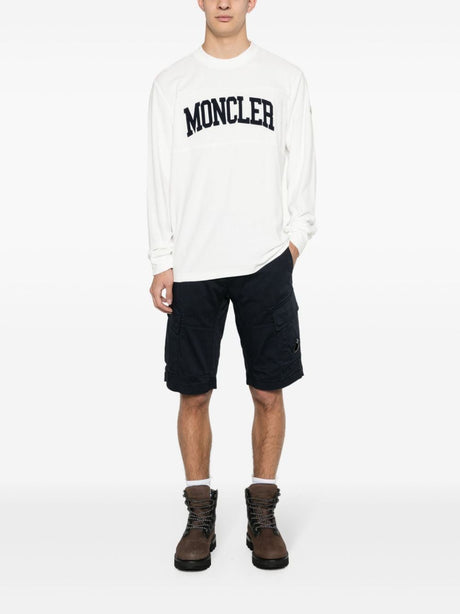 MONCLER Classic White Cotton Sweatshirt for Men - SS24 Collection
