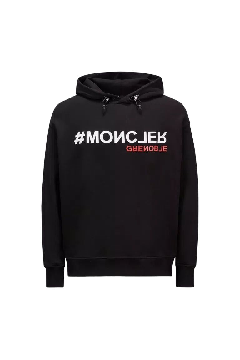 MONCLER Black Hoodie Sweatshirt for Men - SS24 Collection