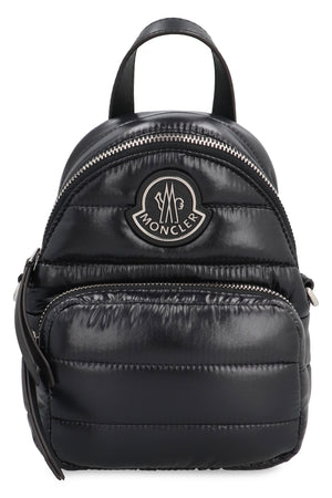 Black Nylon Messenger Handbag - Padded, Removable Strap, Silver-Tone Hardware