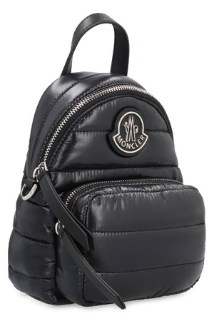 MONCLER Black Nylon Messenger Handbag for Women - Padded, Leather Details, Front Pocket, Removable Strap