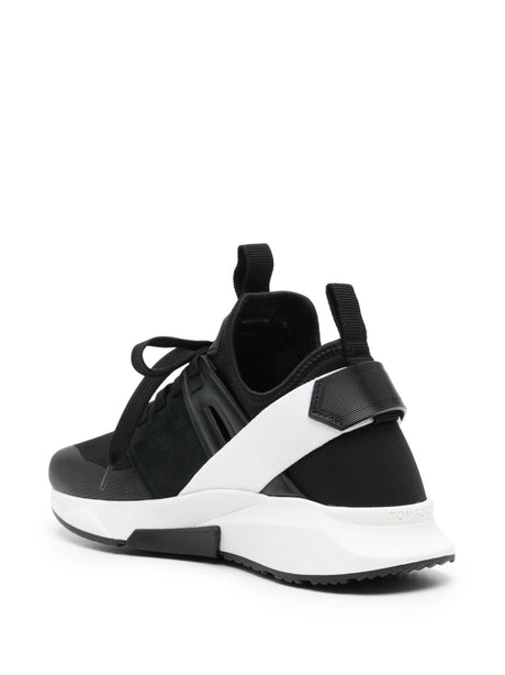 TOM FORD White and Black Men's Fashion Sneakers