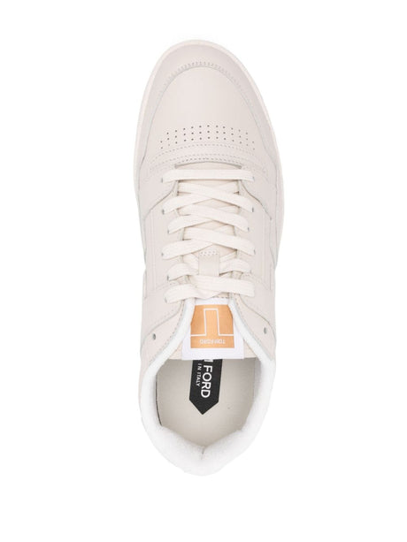 TOM FORD Jake Off-White Leather Sneakers