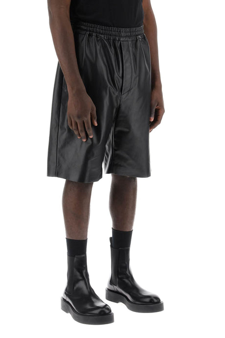 JIL SANDER Mens Leather Bermuda Shorts for SS24