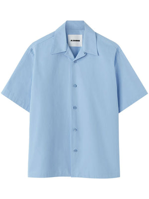 Men's Blue Textured Cotton Shirt - SS24