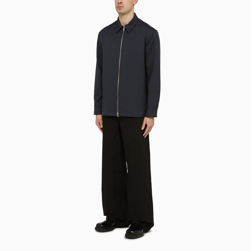 JIL SANDER Blue Shirt Jacket with Zip for Men - SS24 Collection