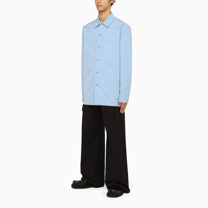 男士Light Blue大口袋寬鬆棉襯衫 - SS24