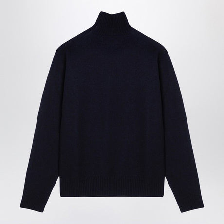 JIL SANDER Elegant Blue Wool Turtleneck Sweater for Men