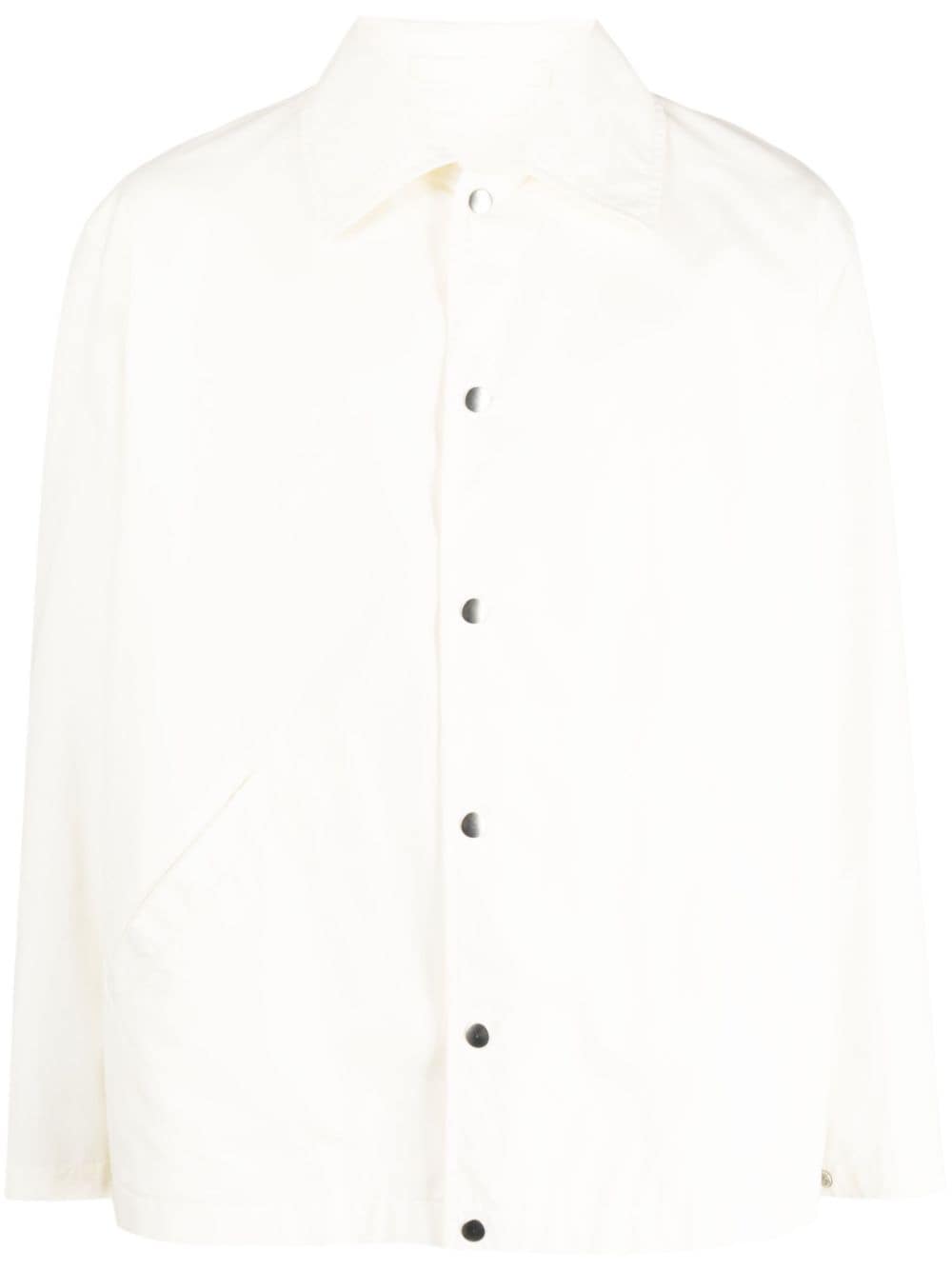 メンズボーンホワイトロゴプリントコットンシャツジャケットFW23