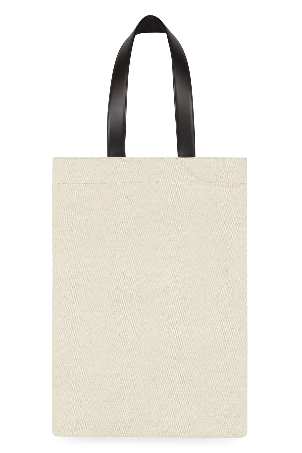JIL SANDER Beige Tote Handbag for Men - Canvas Item with Leather Details