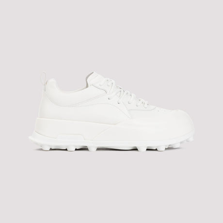 JIL SANDER Men's White Leather Sneakers for SS24 Collection