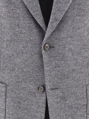 LANVIN Grey Button-Up Mens Jacket for Fall/Winter 2024