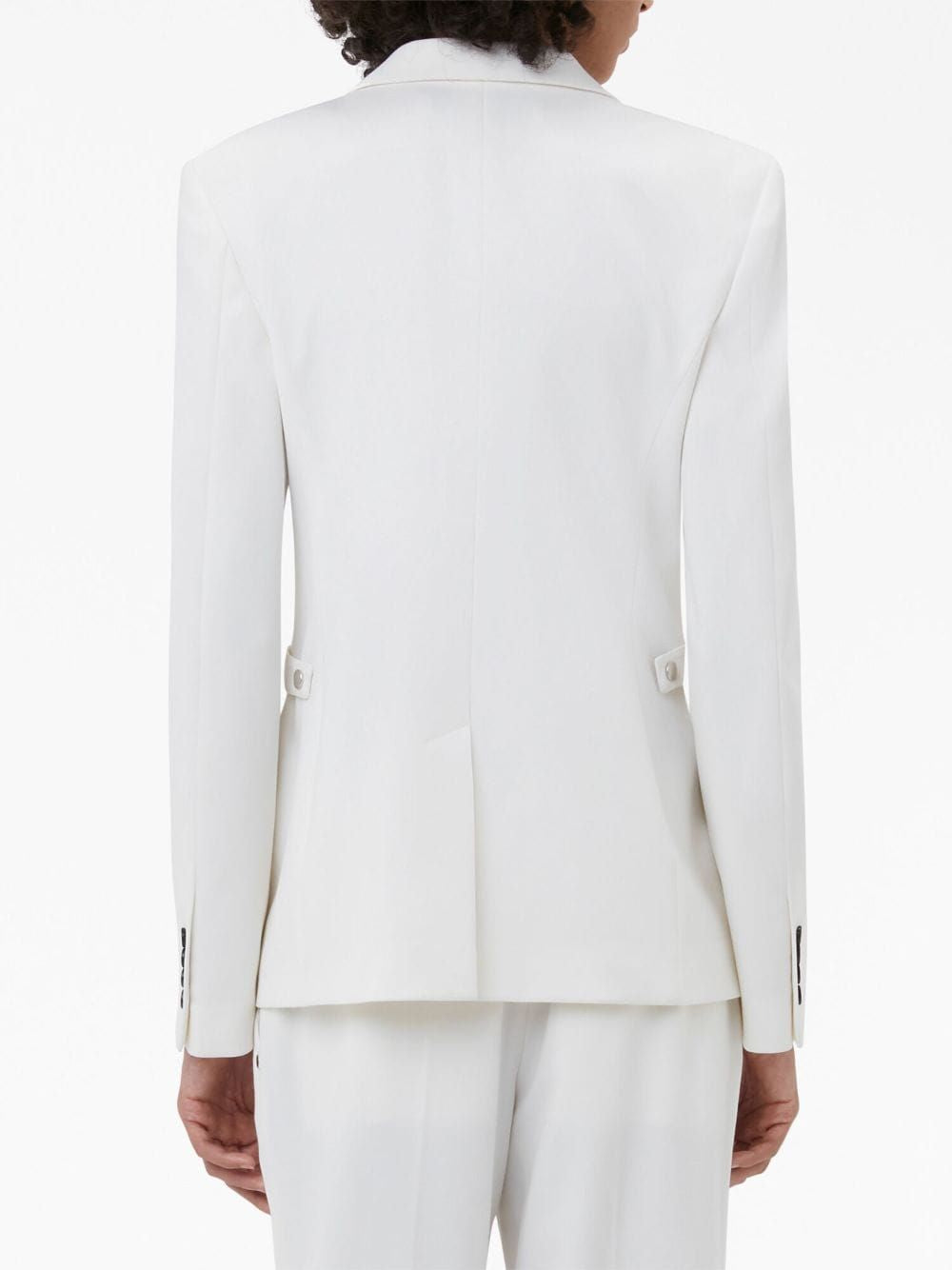 JW ANDERSON Sophisticated Optical White Stretch Blazer with Notched Lapels for Women