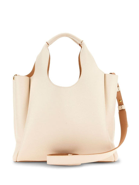 HOGAN Embossed Calfskin Handbag for Women - Desert Brown