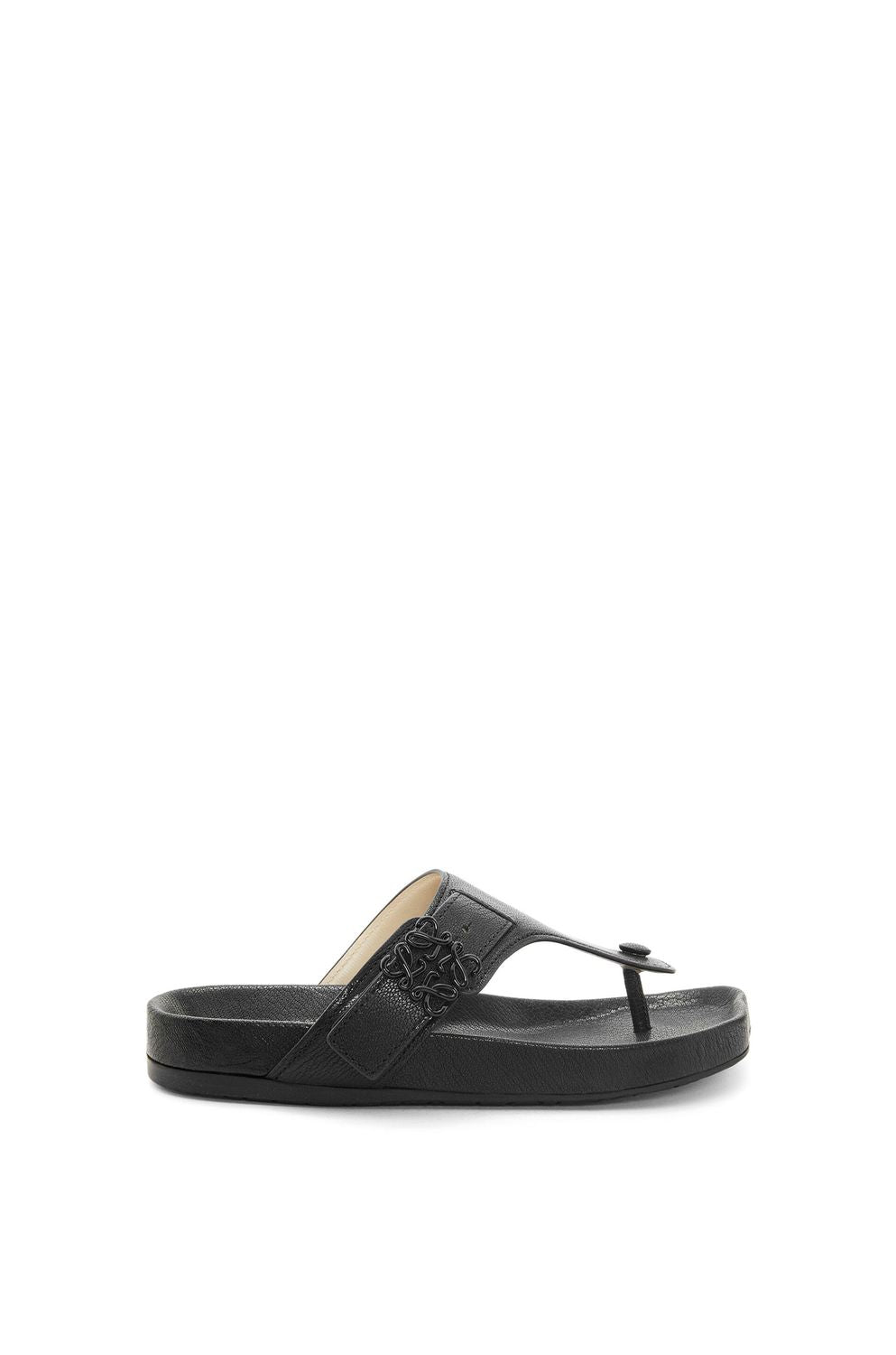 LOEWE Black Anagram Thong Sandals for Women - SS24 Collection