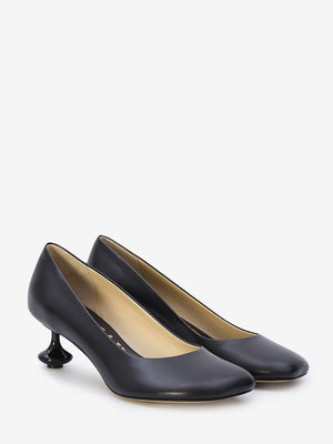 LOEWE Petite Black Toy Pumps with a Darling Lacquered Heel