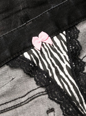 女士黑色洗水牛仔裤- '24秋季系列