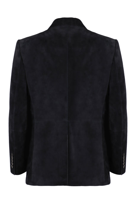 TOM FORD Navy Single-Breasted Two-Button Jacket for Men
