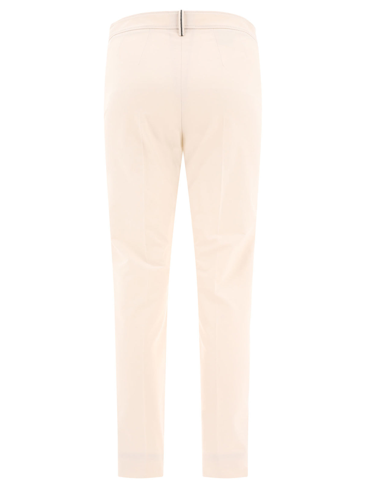 White Capri Trousers with Monili Decoration