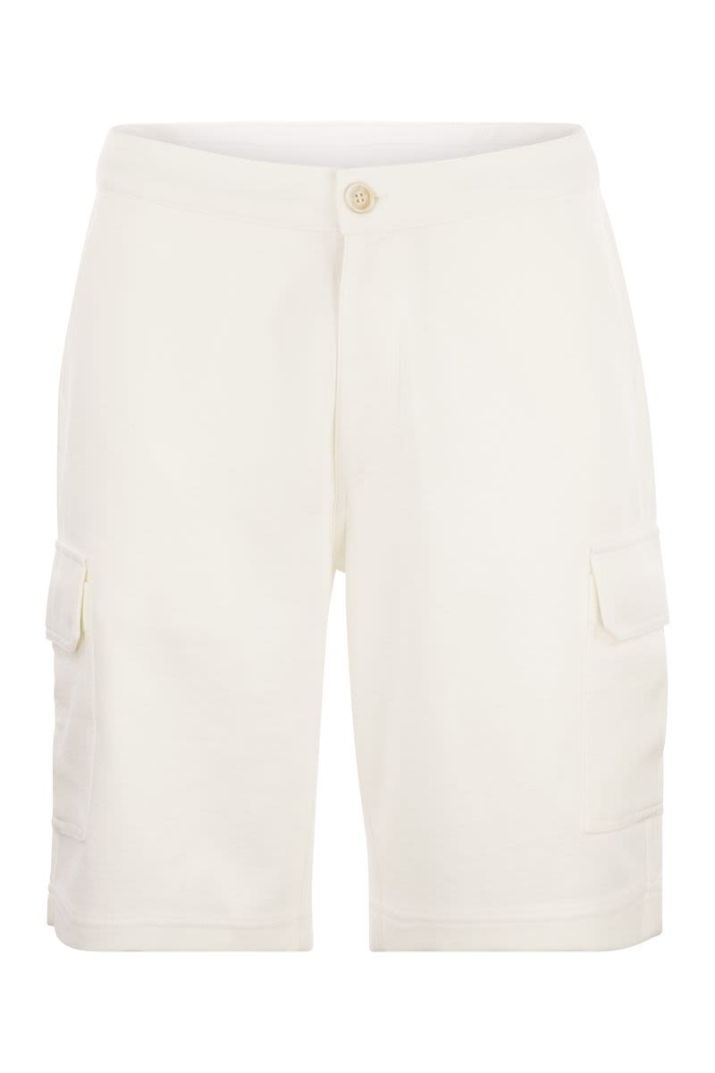 BRUNELLO CUCINELLI Light Cotton Fleece Bermuda Trousers for Men - SS24 Collection