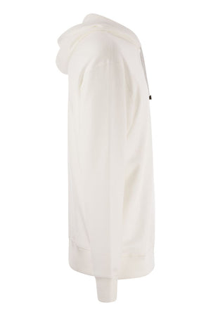 BRUNELLO CUCINELLI Men's White Cotton Fleece Hooded Topwear for SS24