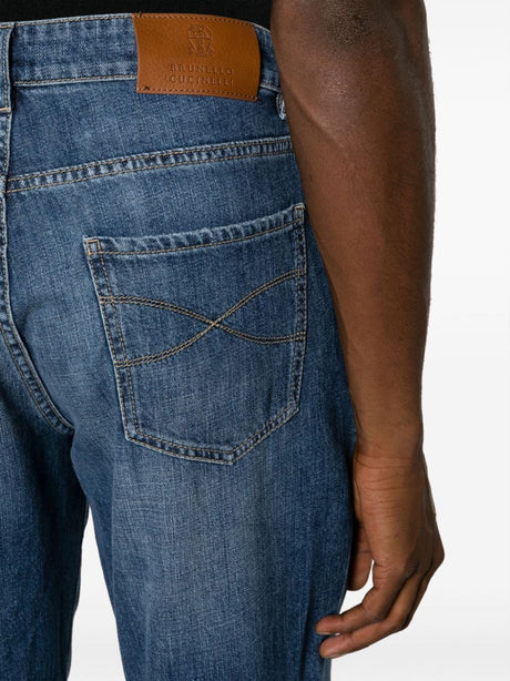 BRUNELLO CUCINELLI Traditional Fit Five-Pocket Lightweight Denim Trousers