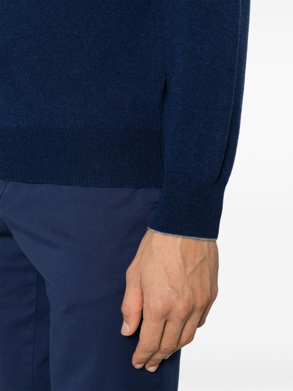 BRUNELLO CUCINELLI Luxury Navy Blue Cashmere Sweater for Men - SS24