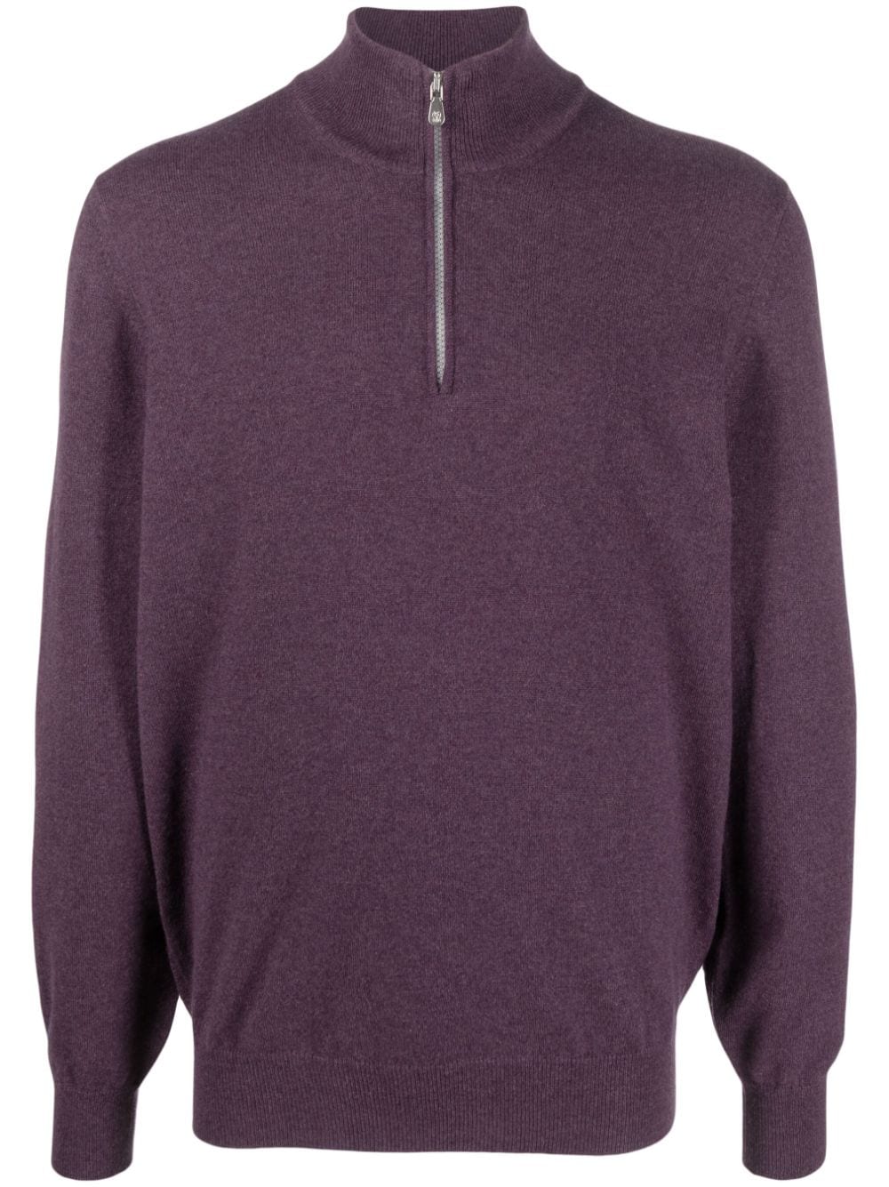 紫のカシミアハイネックセーター（メンズ用）