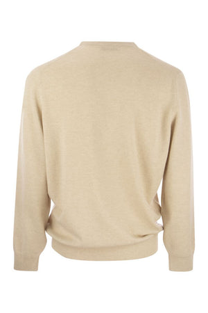 Cashmere V-Neck Sweater cao cấp cho nam - SAND