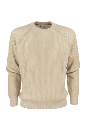Honey Cashmere Crew-Neck Sweater for Men - Must-Have for Autumn